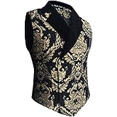 VELLRYU Mens Victorian Double Breasted Vest Gothic Steampunk Waistcoat