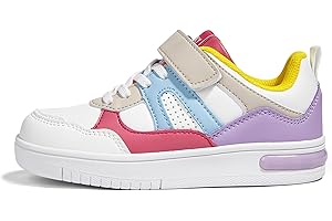 LUCKY STEP Kid's Sneakers School Running Loafers Low Top Walking Tennis Casual Shoes Strap Athletic Fashion Sneakers for Children/Boys/Girls