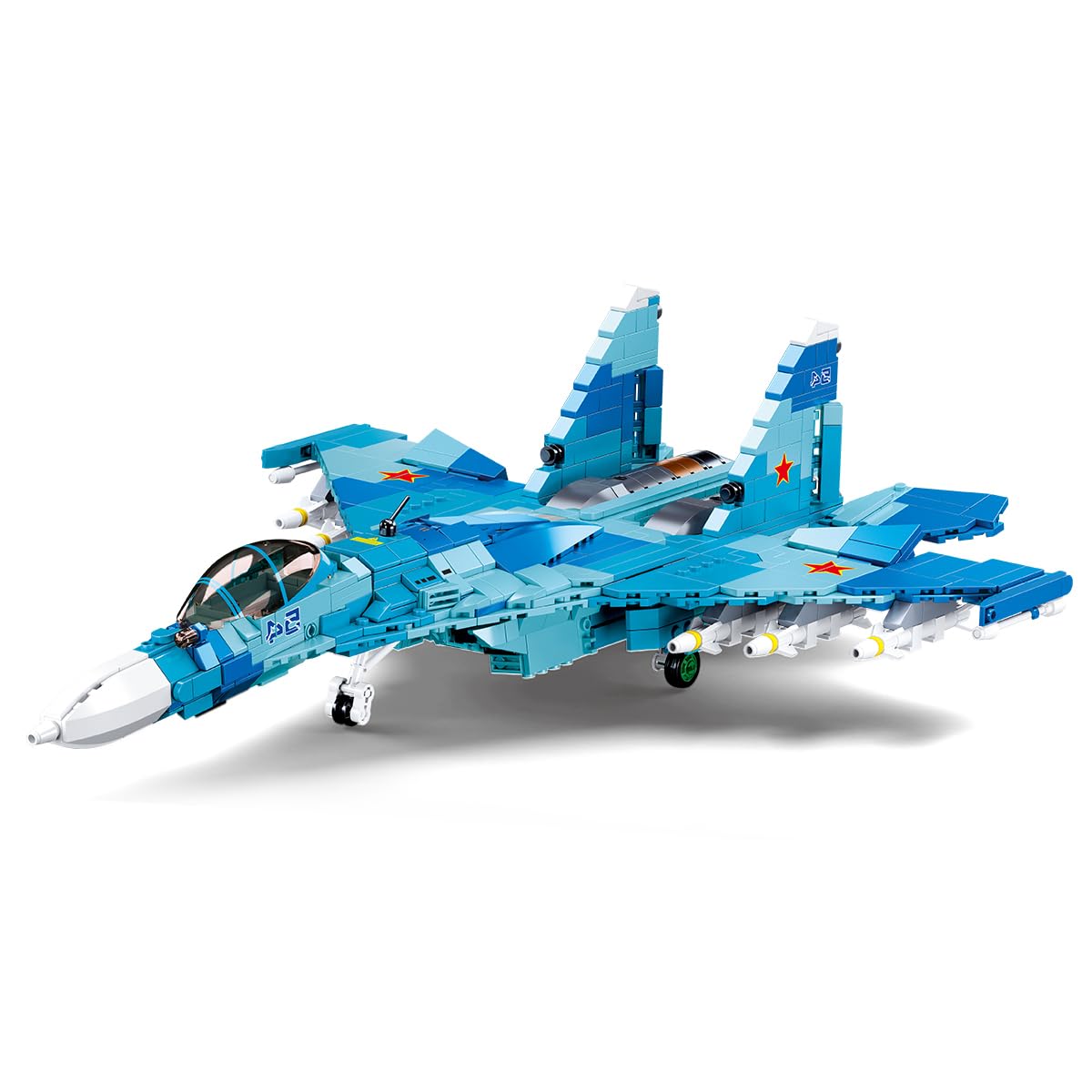 DAHONPA Su-27 Flanker Fighter Military Army Airplane Building Bricks Set with Figure, 1040 Pieces Air-Force Build Blocks Toy, Gift for Kid and Adult