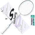 KUMPOO Professional Badminton Racket, Carbon Fiber Badminton Racket Set with Grip&Bag, Pro Badminton Racquet Lightweight for Beginner, Intermediate Players Outdoor Games Training