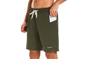 HODOSPORTS Mens Swim Trunks No Mesh Liner Mens Board Shorts 9 Inch Quick-Dry Bathing Suits with Zipper Pockets