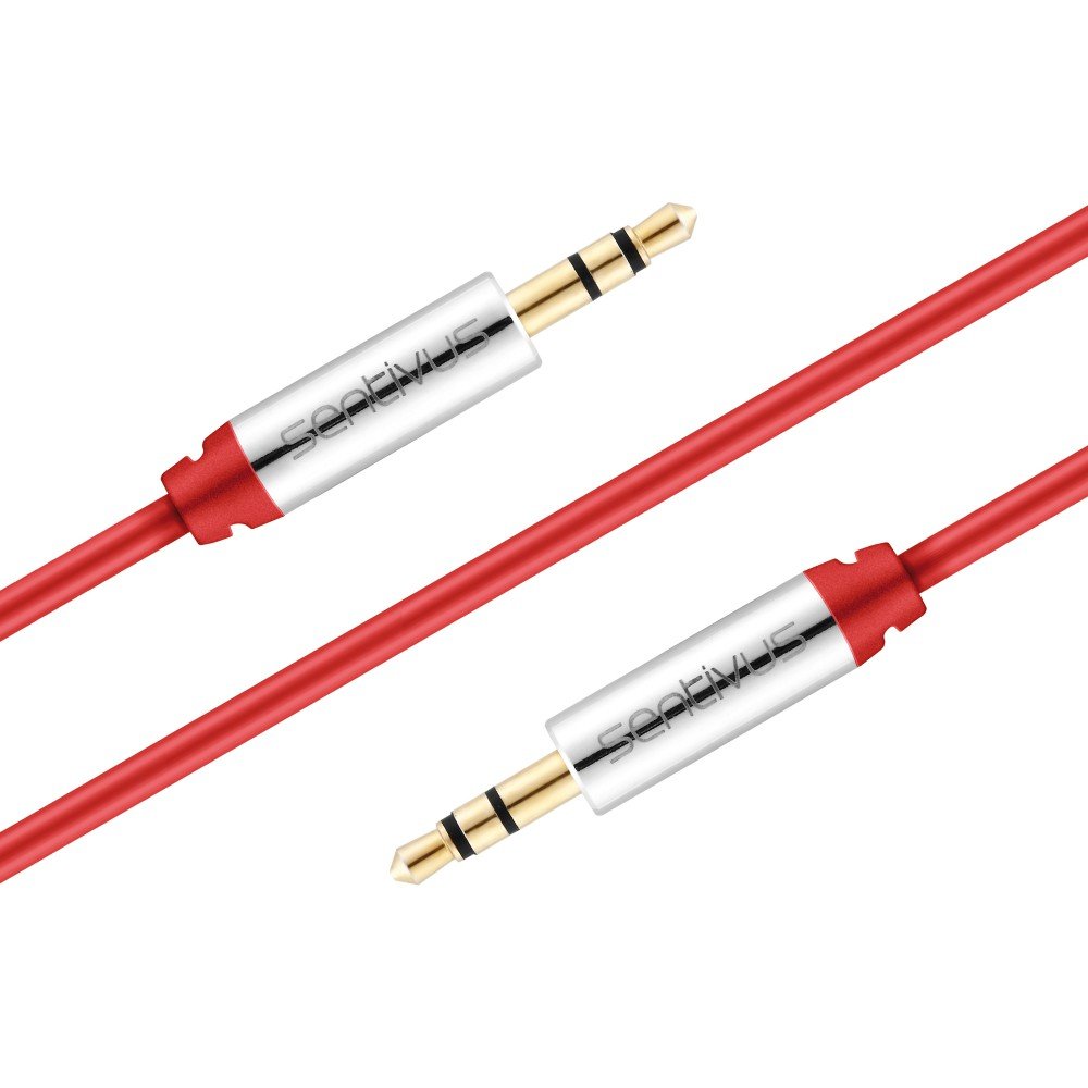 Sentivus AU005 Premium Audio Jack Cable 3.5 mm Male to 3.5 mm Male/Gold-Plated Contact 3 m Red