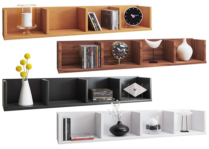 VCM Wandregal Regal Hängeregal Wandboard Regal Hängeboard Bücherregal Figuren Sammlerregal Holz Honsa Buche