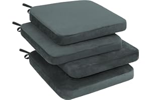 mudilun Chair Cushions for Dining Chairs 16 * 16inch Kitchen Chair Pads with Ties and Non-Slip Bottom Easy to Clean Indoor Dining Backing Seat Cushions Set of 4