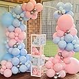 139pcs Gender Reveal Balloon Garland Arch Kit with Pink and Blue Balloons Silver Balloons for Boy or Girl Gender Reveal Decorations Birthday Party Baby Shower Celebration Wedding Anniversary (No Box)