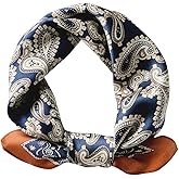 MEISEE Mulberry Silk Scarfs Women Small Square Scarf 21" x 21" Breathable Lightweight Neckerchief Headscarf