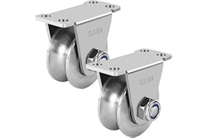FINESUN Pulley Wheel Pulley System Heavy Duty Caster Wheels Sliding Gate Rollers Stainless Steel Cable Pulley Rope Pulley for Lifting DIY Gym Equipment 2 Inch Set of 2 Pulley Block Loading 800lb