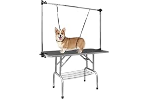 LOVMOR 36 Inch Dog Grooming Table,Adjustable Home Pet Grooming Tables with Arm/Noose/Mesh Tray