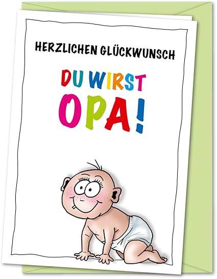 Congratulazioni Du Wirst Opa Xl Baby Slot Gravidanza Auguri Gravidanza Papa Noi Ottenere Un Bambino Della Carta Include Busta Amazon It Cancelleria E Prodotti Per Ufficio