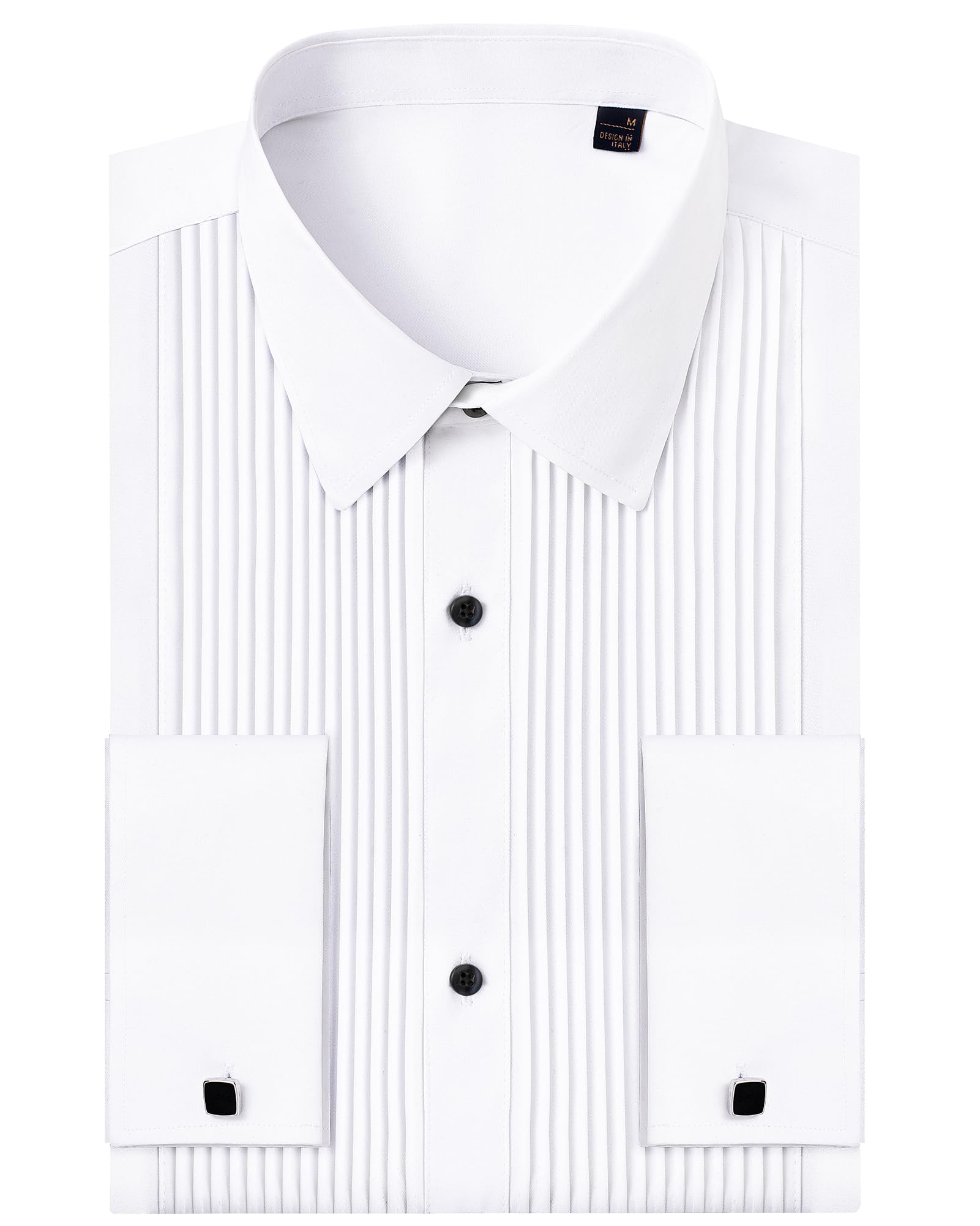 Men's Slim Fit French Cufflinks Shirt Non Iron Long Sleeve Cotton Male Tuxedo Sh - Foto 5