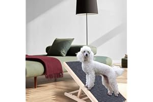 TackView Adjustable Pet Ramp, 27" Foldable Anti-Slip Ramp for Dogs & Cats, 12"-16" Heights, Supports 110 lbs, Ideal for Small