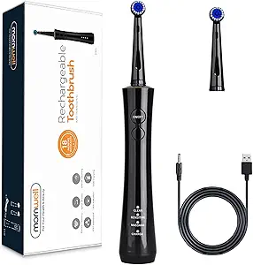Mornwell Electric Toothbrush USB Fast Charging 3 Modes Rotary Toothbrushes Rechargeable Spin Toothbrushes with 2 Round Brush Heads for Adults & Kids (Over 8 Years Old)