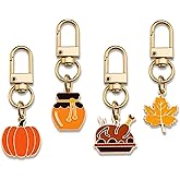 Ikacvb Thanksgiving Keychain 4pcs Fall Gifts For Women Friends Teen Girls Cute Keychains Bag Charms Thanksgiving Turkey Decoration For Purse Charm For Handbags Key Chains Women Cute Stuff