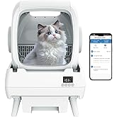 FRCFRC Automatic Cat Litter Box Self Cleaning - App Control, Cat Toilet Records, Suitable for Big Cats, Medium Cats, Kittens 