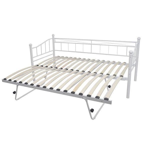 vidaXL Tagesbett Lattenrost 180x200/90x200cm Stahl Bettgestell Metallbett Bett