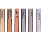 6 Pcs Metal Block Set-Brass, Copper,Iron,Steel, Phosphor Copper&amp; Aluminum for Density Investigation,Specific Gravity,Collectible,Specific Heat Experiment