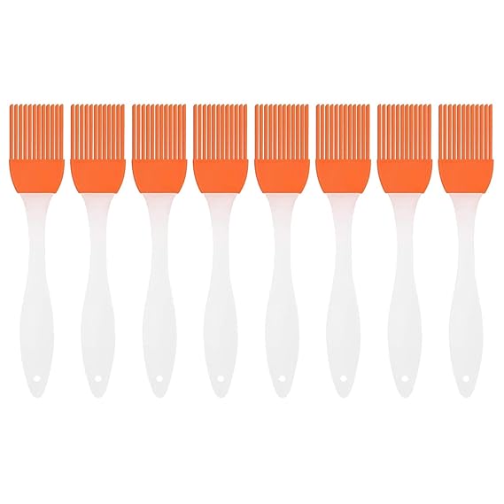 Flying swallow Silikon Backpinsel 8er-Set hitzebeständig und Spülmaschinenfest. (Orange)