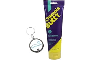 Lumintrail Chamois Butt'r Cooling Anti Chafing Cream Eurostyle - 8 Fl. Oz. Tube Bundle with a Keychain Light