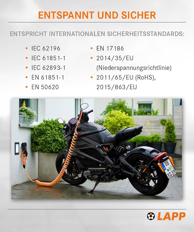 Mobility Typ 2 Ladekabel 11 KW/Spiralkabel / 20 A / 3-Phasig/E-Auto Ladekabel/Mode 3 / 5m