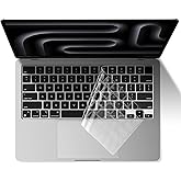 EooCoo Premium Keyboard Cover Skin Ultra Thin for MacBook Air 13 inch M4 M3 M2 (A3240 A3113 A2681), 15 inch M4 M3 M2 (A3241 A