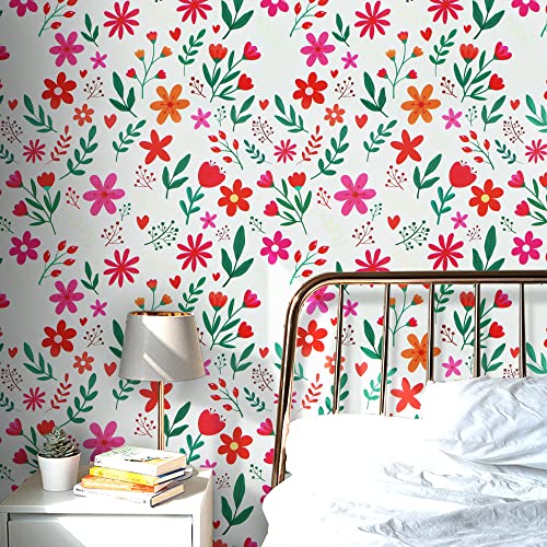 Ismoon Floral Peel and Stick Wallpaper Leaf Contact Paper 15.7\