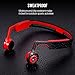 Bone Conduction Headphones, JUHALL Bluetooth V4.2 Earphones Wireless Sports Headset Built-in Mic Sweatproof for iPhone, Android, Other Bluetooth Enabled Devices (Red)