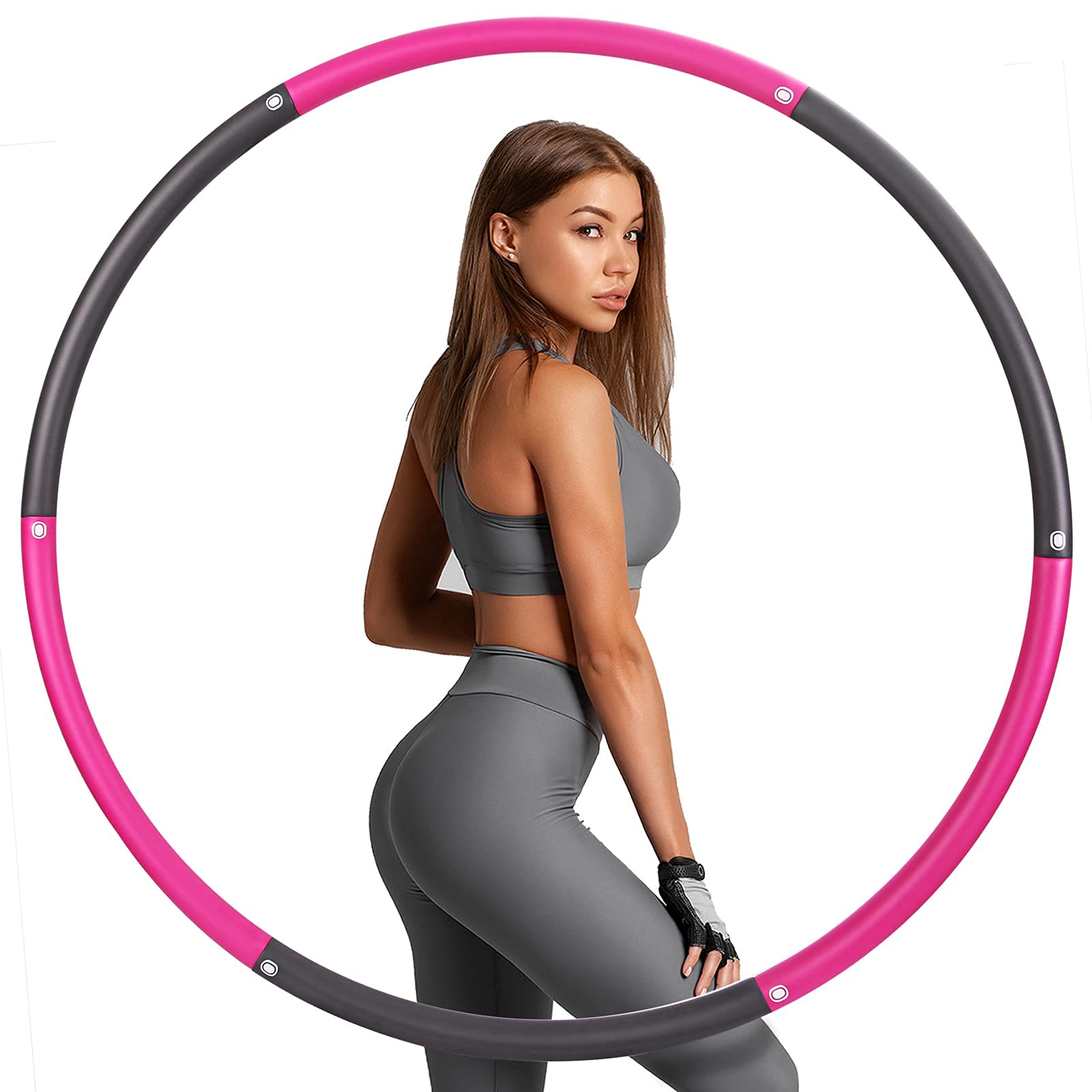 Sinocare Weighted Hula Fitness Hoop Kids/Adults for Erxercise or Lose Weight, Professional Exercise Fitness Hula Hoops Premium & Soft Padding, Detachable Size Adjustable