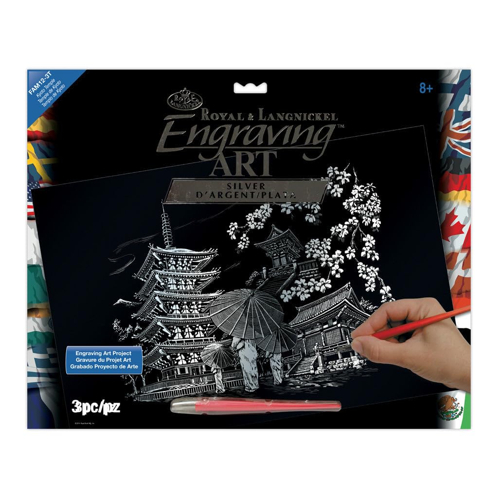 Royal & Langnickel Silver Engraving Art A3 Size Kyoto Temple Designed Painting Set