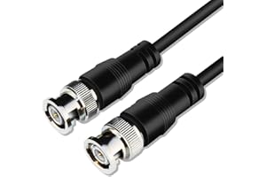 Tan QY BNC RG-59/U Cable 6Ft- BNC Male to Male Extension Connector Adapter Professional RG-59/U Grade Coaxial Wire Cord Cable Jack Plug for Video Security Camera CCTV Systems, Oscilloscope (6Ft)