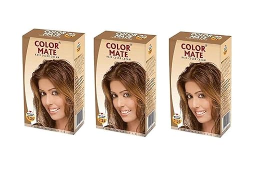 Color Mate Hair Cream Color (Golden Brown) - Pack of 3