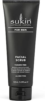 Sukin For Men Face Scrub 125ml Bamboo Powder Walnut Shells Cruelty Free Vegan view 1