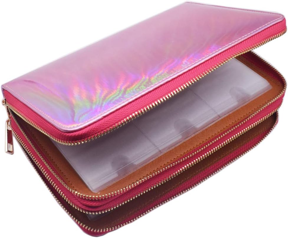 Nail Art Stamp Supply Organizer,Rainbow Stamping Plate Holder Case for Round Square Rectangular Nail Stencils, 216 Slots Stamping Plate Organizer