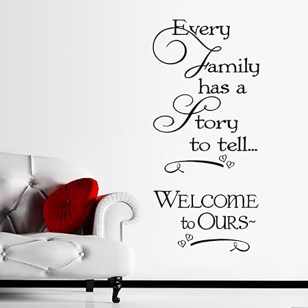 Zy8429 Creative Design Frase Inglese La Famiglia Adesivi Da Parete Per Soggiorno Camera Da Letto Divano Sfondo Adesivi Murali Amazon It Casa E Cucina