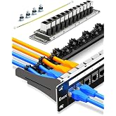 Enmane 12Port Patch Panel Cat6A Keystone Patch Panel (EC Listed) RJ45 Patch Panel Network Patch Panel with Smart Cable Management for 10inch Rackmount(Shielded)