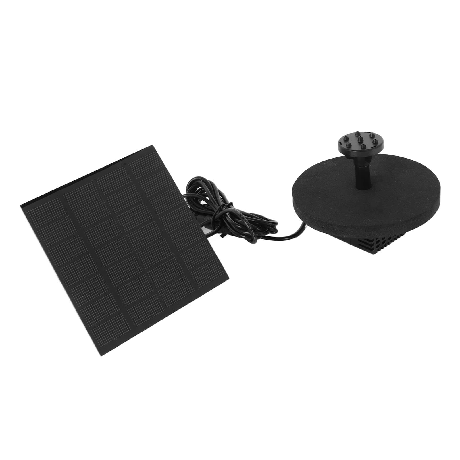 Zerodis Solar Powered Fountain Pump, Black ABS Material, 120cm Lift Height, with Multiple Nozzles for Bird Bath, Fish Pond, Garden Pool Decoration