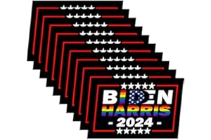 DENGBB 10 Pack Biden Harris 2024 Rainbow Flag Gay Pride LGBT Democrat Stickers Laptop Bumper Decal Window Waterproof Car Stickers
