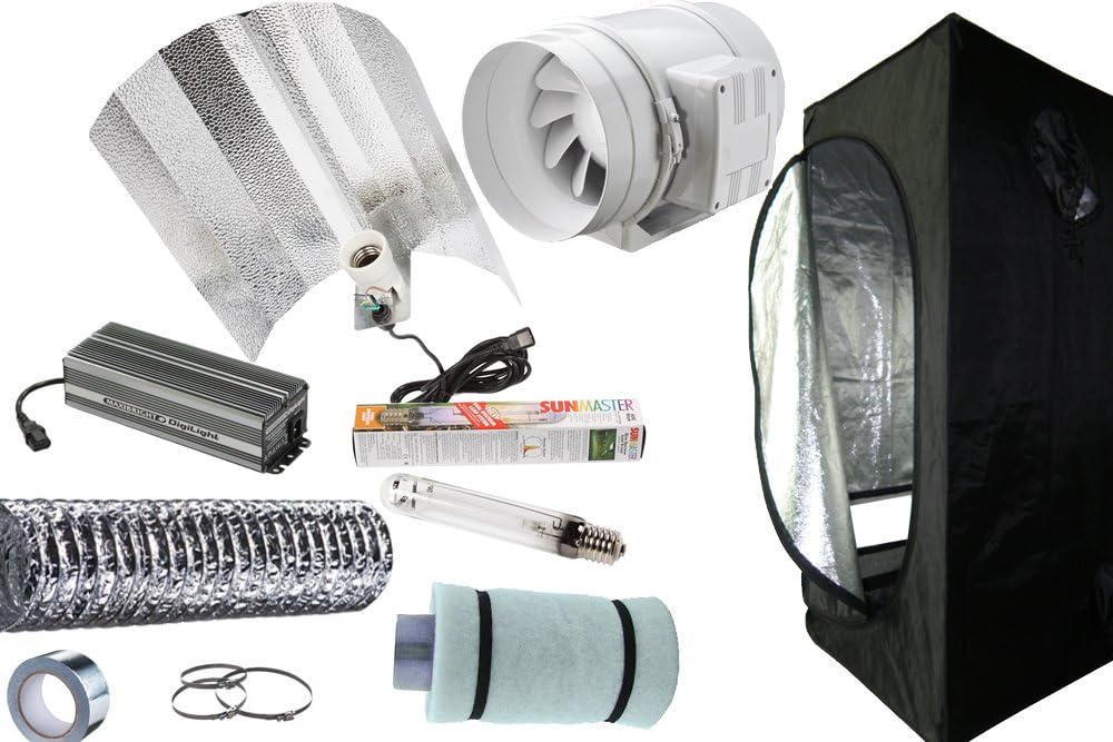 Grow tent SMALL 80cm & Grow Light 600w & 4" Fan Kit & Hangers Amazon