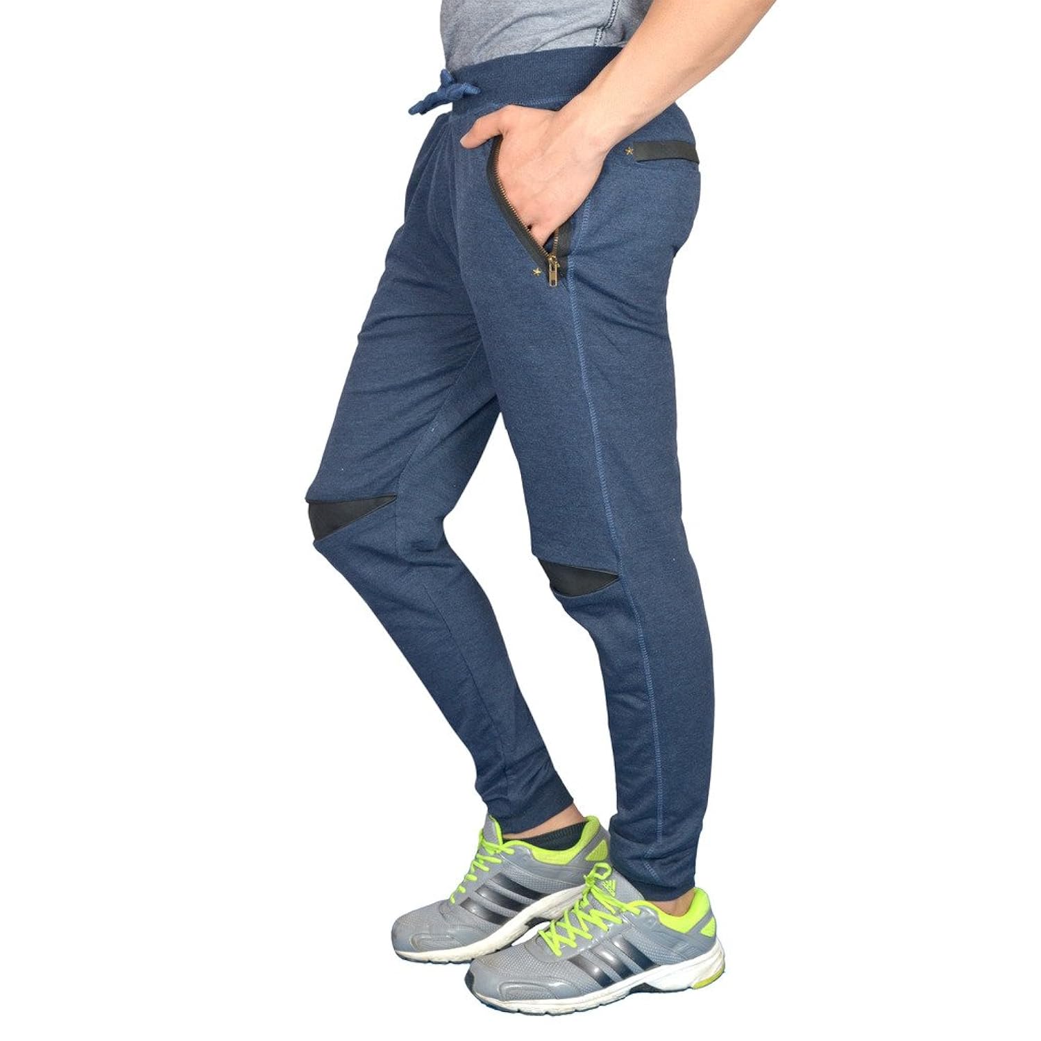 light blue star zipper slim fit loungewear lower