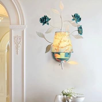 Gj Blumen Wandlampe Personlichkeit Warme Farbe Tuch Kunst