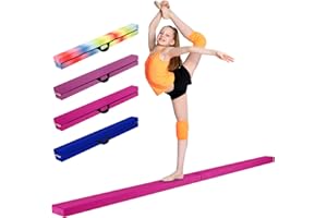UMIKOOL DIRECT 7FT/8FT Balance Beam, Folding Floor Gymnastics Equipment for Gymnast Kids Adults, Non Slip Rubber Base, Professional Gymnastics Beam for Home Training