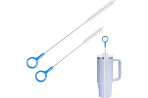 Straw Cleaner Brush, Long 10&12 Inch Metal Brush for Straws, Reusable Straw Cleaning Brush for Stanley Cup, Water Bottle, Bab