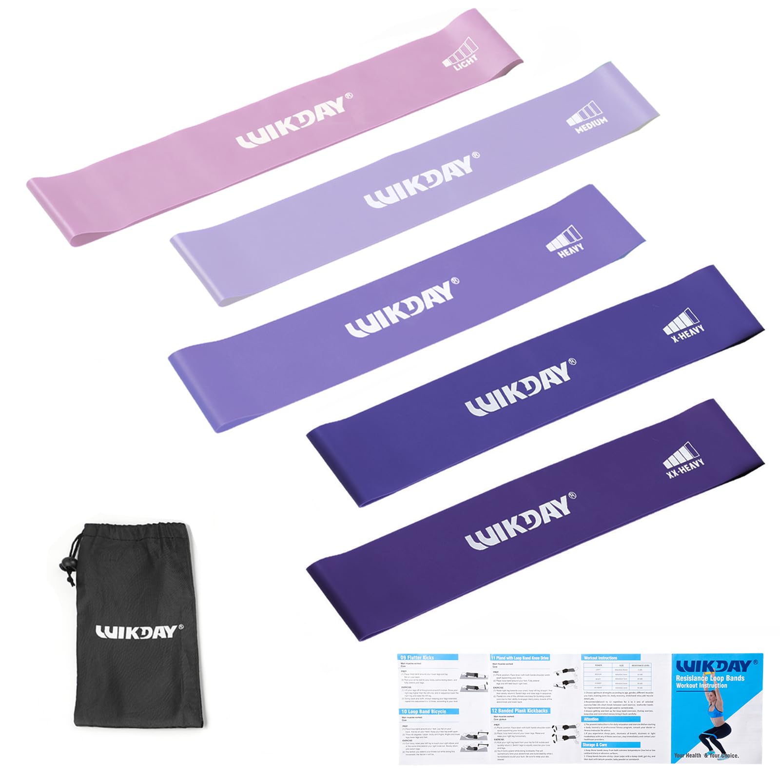 Photo 1 of WIKDAY Resistance Bands for Working Out Exercise Loop Bands Workout Bands Set for Men Women Body Stretching, Training, Home Workout, Physical Therapy, Booty Legs, Set of 5 (Purple)