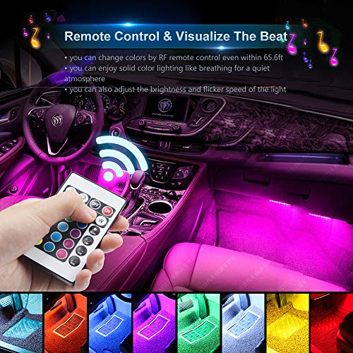 Wsiiroon Car Led Lights, 16 Colors Remote Control