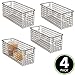 mDesign Slim Metal Wire Food Storage Organizer Basket with Handles - Organization in Kitchen Cabinets, Pantry Shelf, Bathroom, Laundry Room, Closets, Garage, Concerto Collection, 4 Pack, Bronze