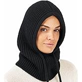 Hooded Scarf Beanie for Women Men Balaclava Scarves Hat for Fall Winter