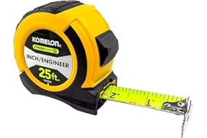 Komelon 52425IE; 25' x 1.06" Powerblade II" Engineer Tape Measure; Yellow/Black