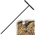 cogardenshower Metal Soil Probe Rod - Septic Tank Locator Tool with T Handle,32-48 Inch Adjustable Ground Probe Rod Steel for Tile Probing,Soil Compaction, Pipe and Gopher Runs Locating