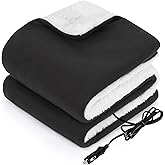 Sealy 12-Volt Heated Car Blanket, Portable Electric Blanket with 3 Heating Levels & 4 Hours Auto Off for Car, Truck, SUV, RV or Camping, Machine Washable, 59" X 43", Charcoal