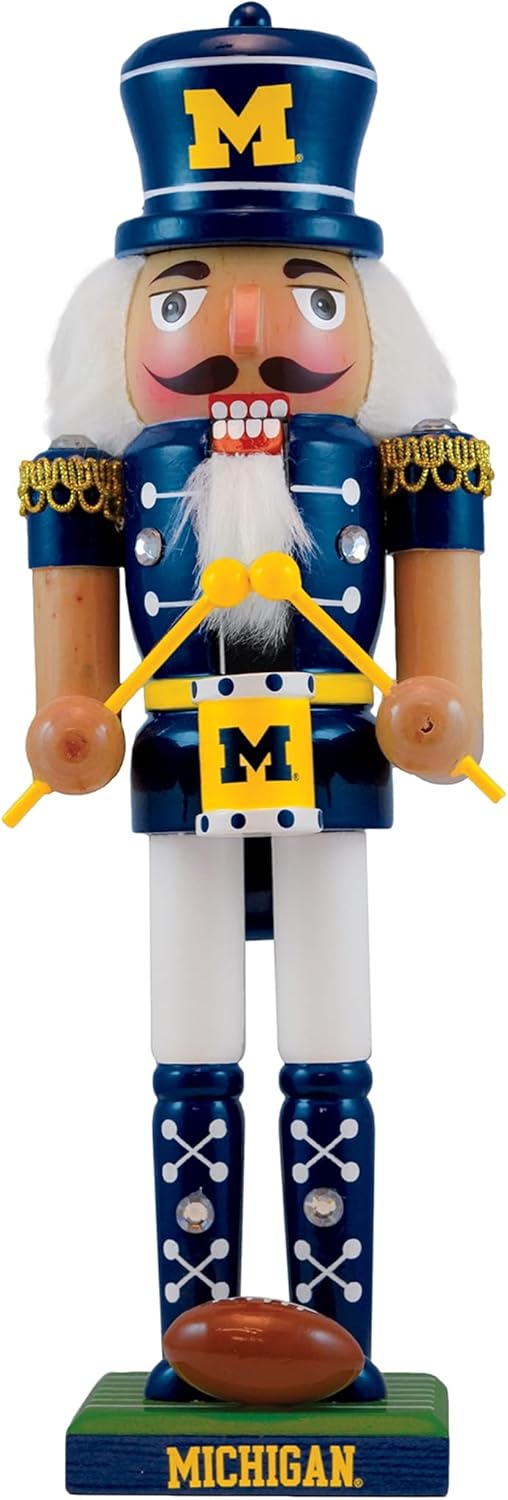 Nutcrackers - MasterPieces Game Day - NCAA Michigan Wolverines - Team Painted Wood Nutcracker