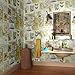Yifely Vintage Stamp Poster Self-Adhesive Shelf Drawer Liner Moisture Proof PVC Mat 45x300cm